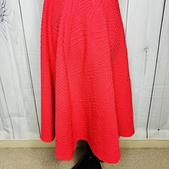 Calvin Klein Back Cut Out A-Line Textured Sleeveless Dress Coral Size 2 - Picture 8 of 13